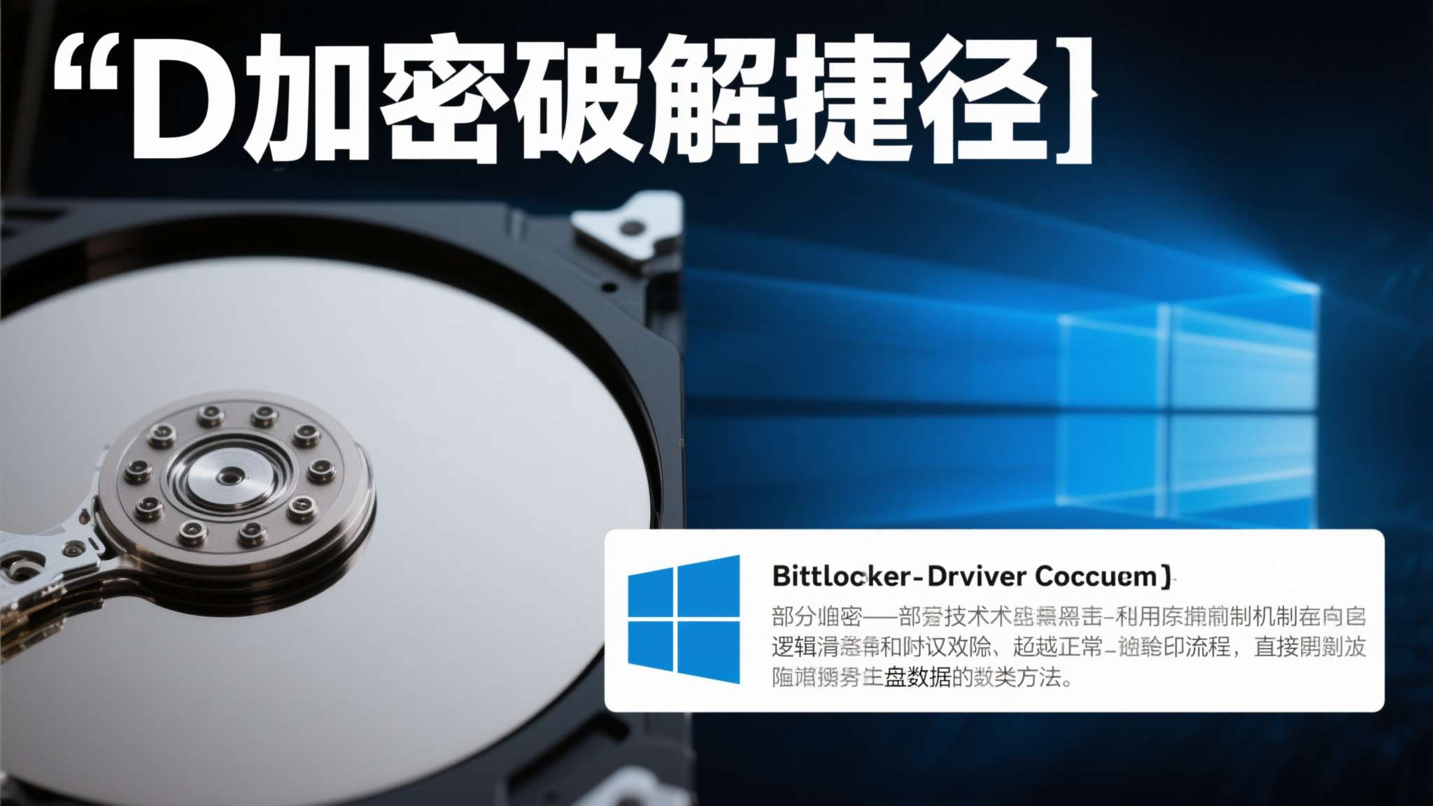 微软重拳出击!D加密新破解捷径或将被"彻底堵死"! 所谓"D加密破解捷径",是指部分技术人员或黑客利用Windows系统在磁盘加密(